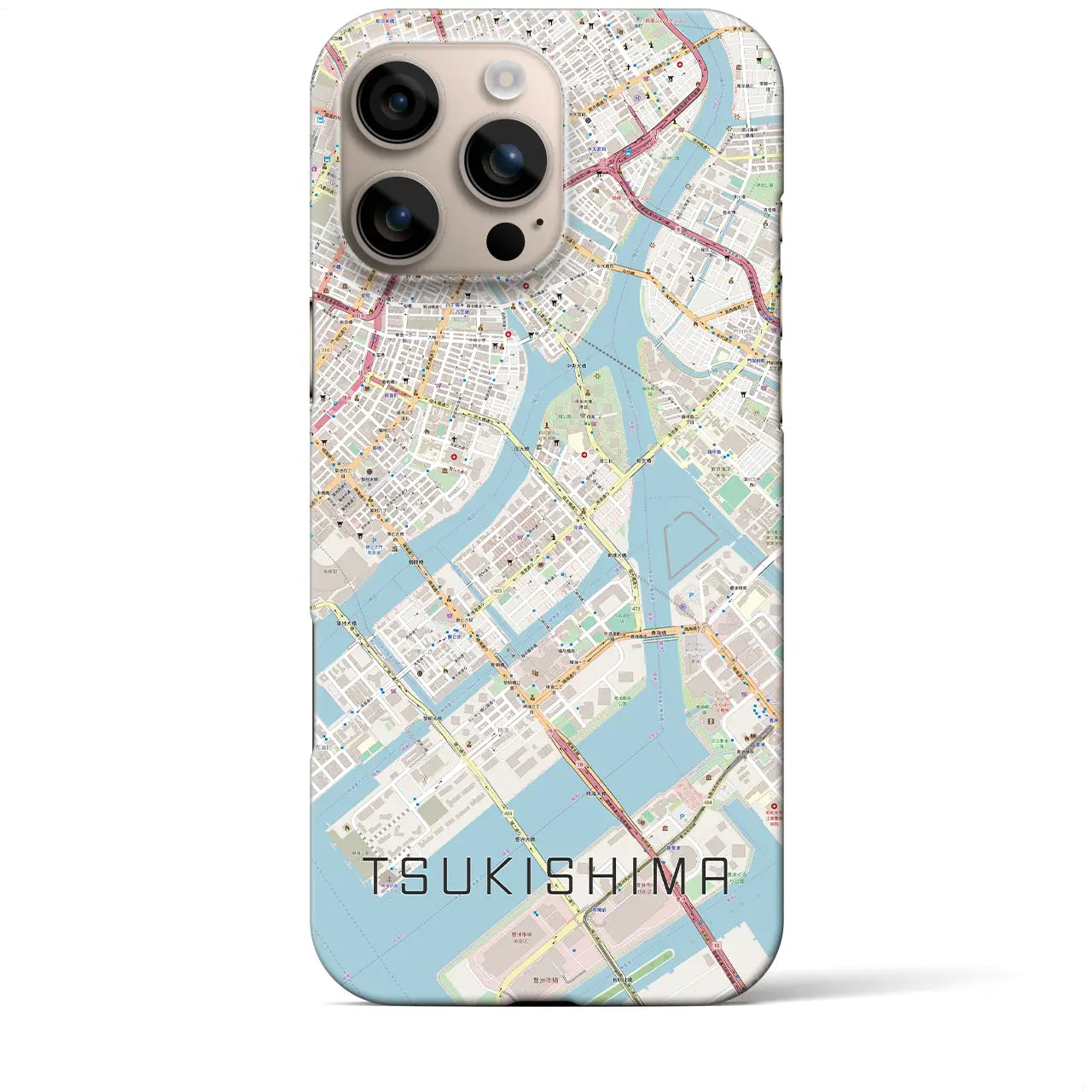 【月島(東京都)】地図柄iPhoneケース(バックカバータイプ)