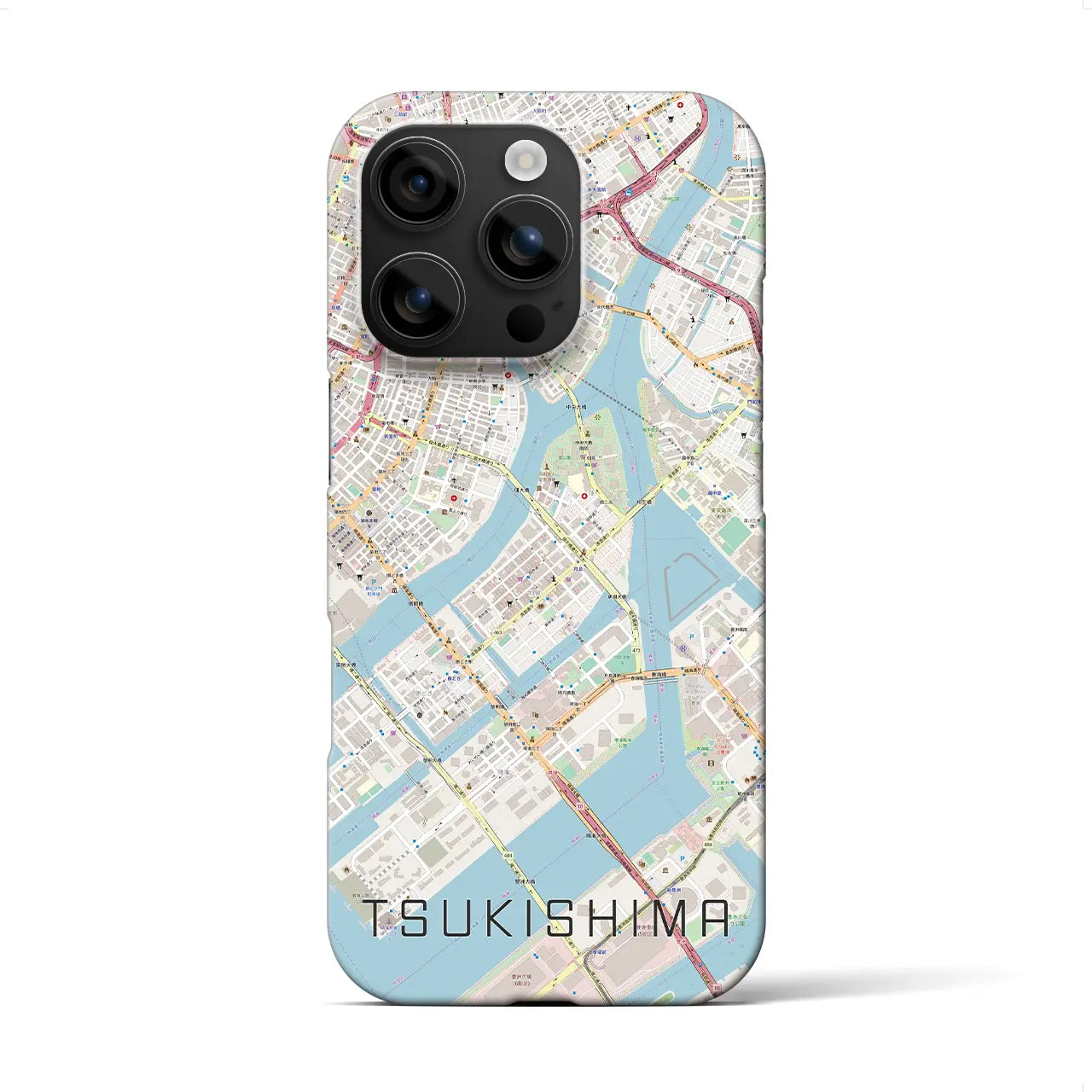 【月島(東京都)】地図柄iPhoneケース(バックカバータイプ)