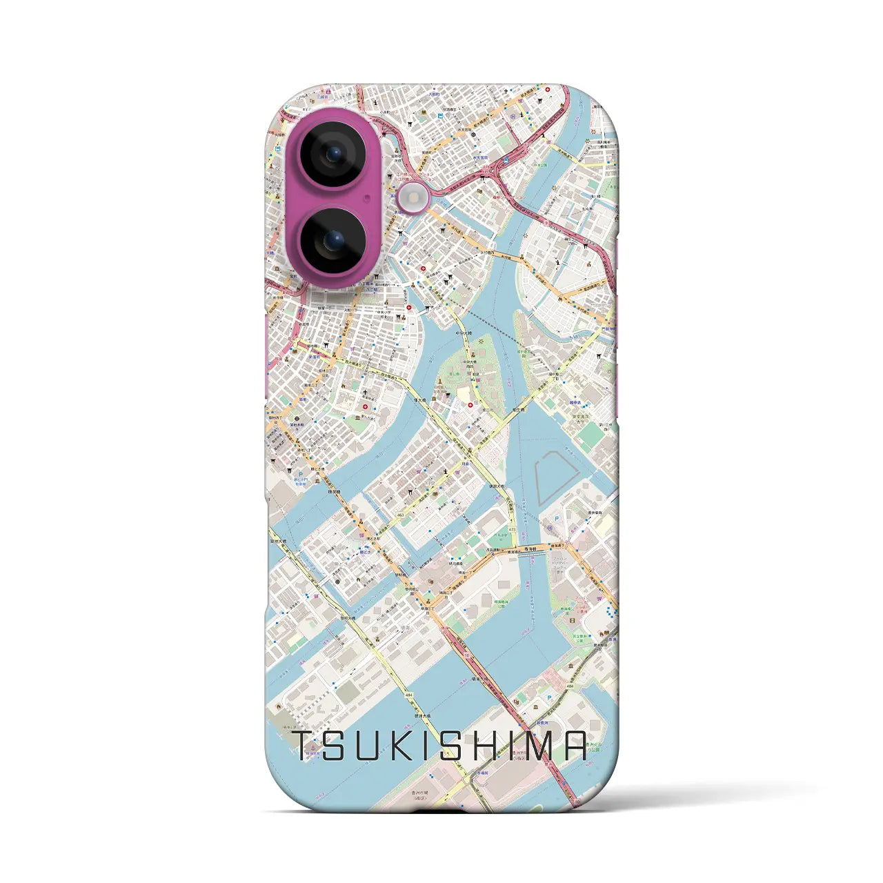 【月島(東京都)】地図柄iPhoneケース(バックカバータイプ)