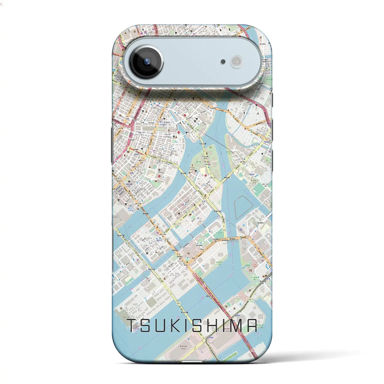 【月島(東京都)】地図柄iPhoneケース(バックカバータイプ)