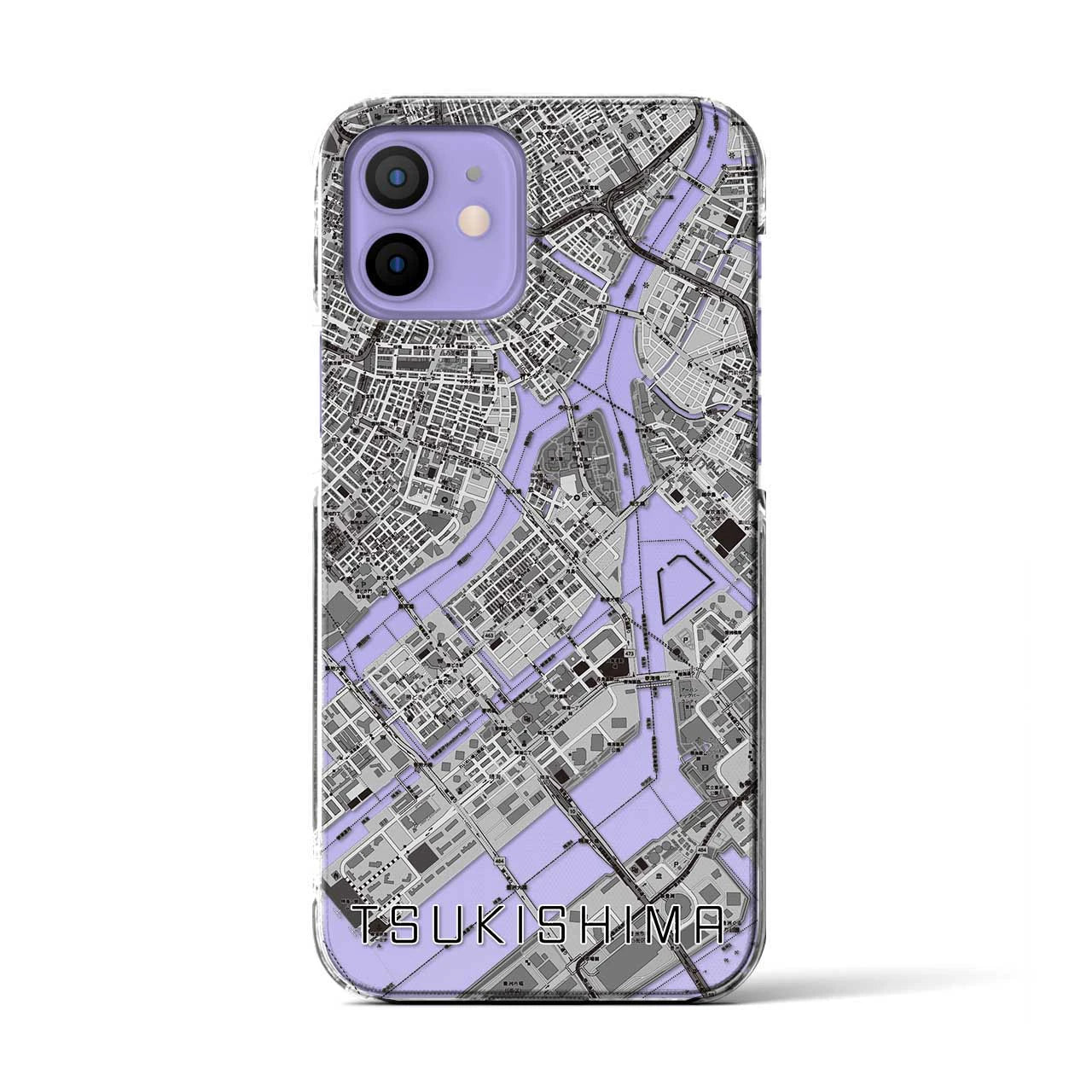 【月島(東京都)】地図柄iPhoneケース(クリアタイプ)