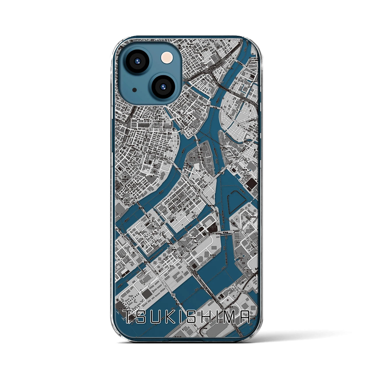 【月島(東京都)】地図柄iPhoneケース(クリアタイプ)