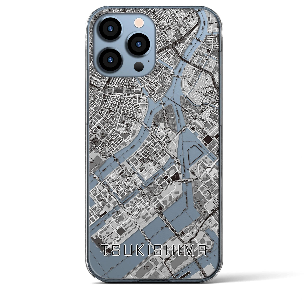 【月島(東京都)】地図柄iPhoneケース(クリアタイプ)