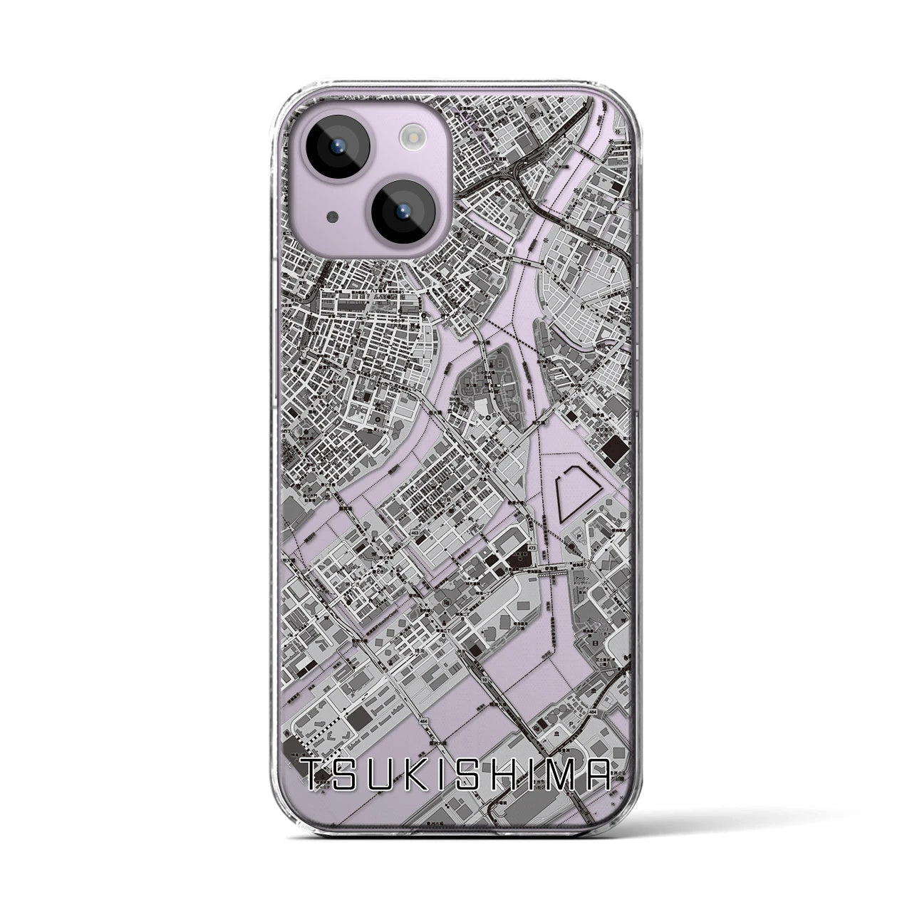 【月島(東京都)】地図柄iPhoneケース(クリアタイプ)
