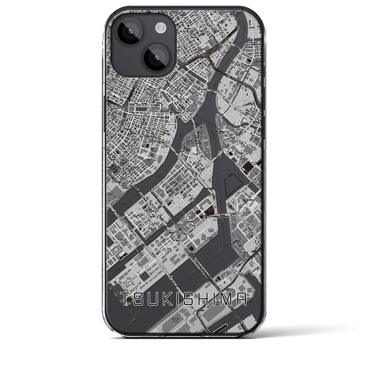 【月島(東京都)】地図柄iPhoneケース(クリアタイプ)