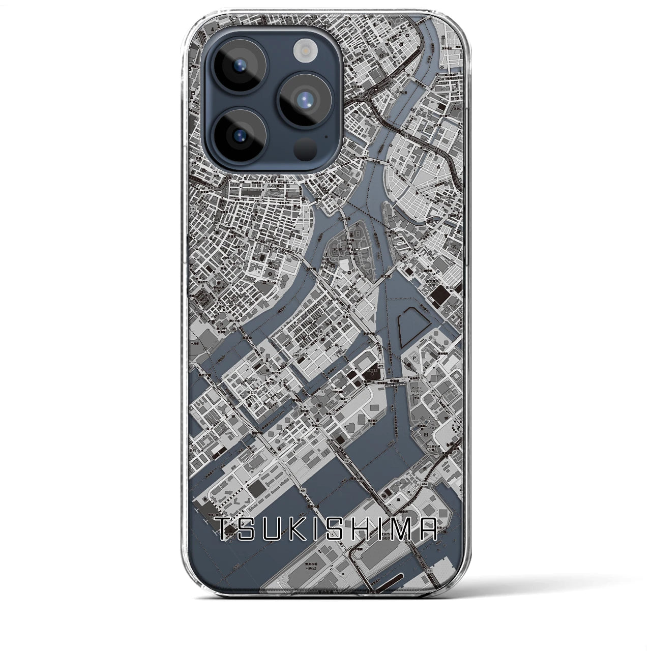 【月島(東京都)】地図柄iPhoneケース(クリアタイプ)