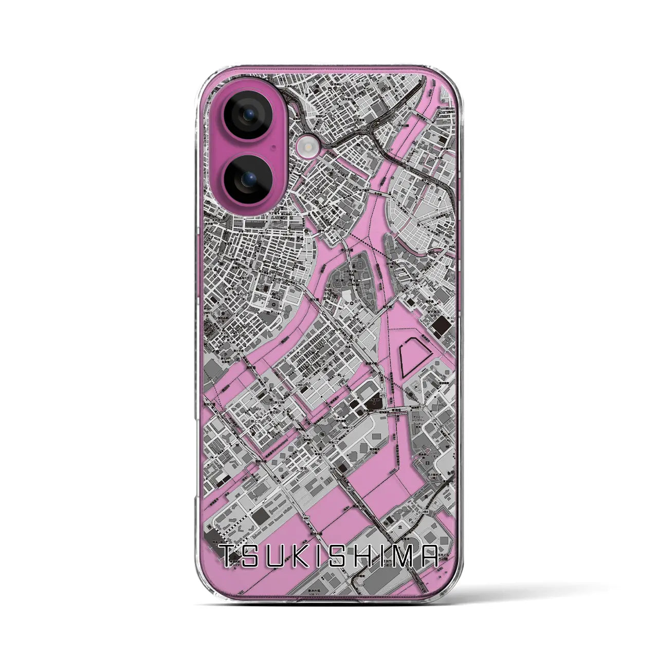 【月島(東京都)】地図柄iPhoneケース(クリアタイプ)