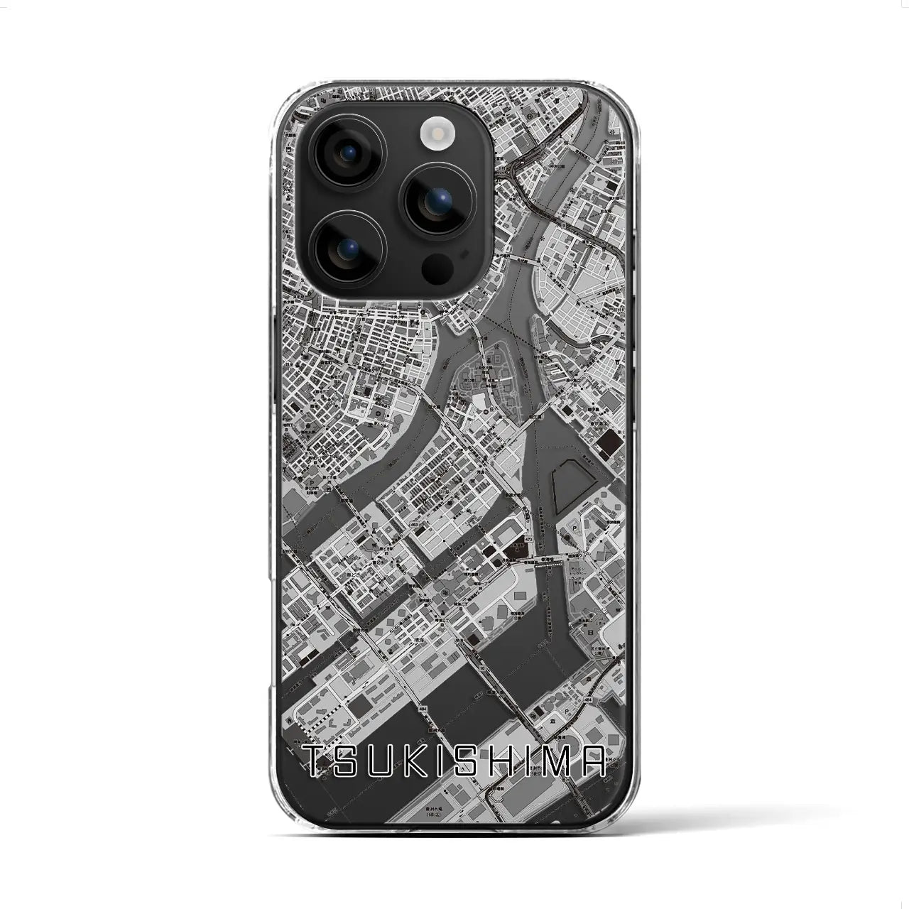 【月島(東京都)】地図柄iPhoneケース(クリアタイプ)