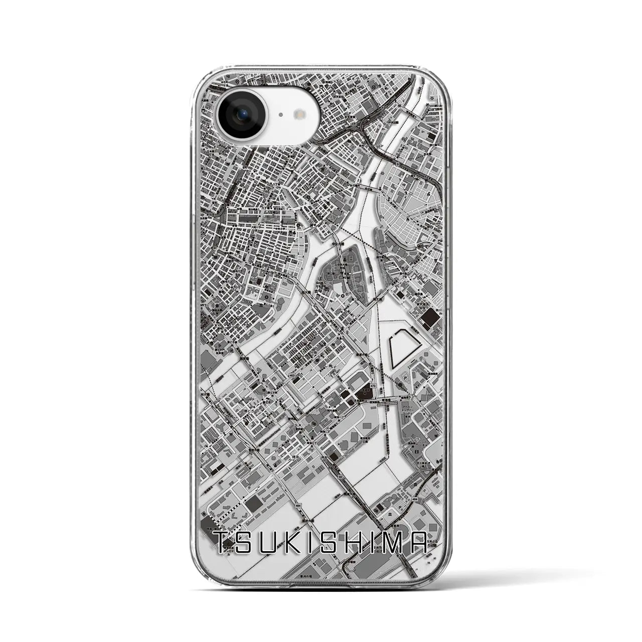 【月島(東京都)】地図柄iPhoneケース(クリアタイプ)