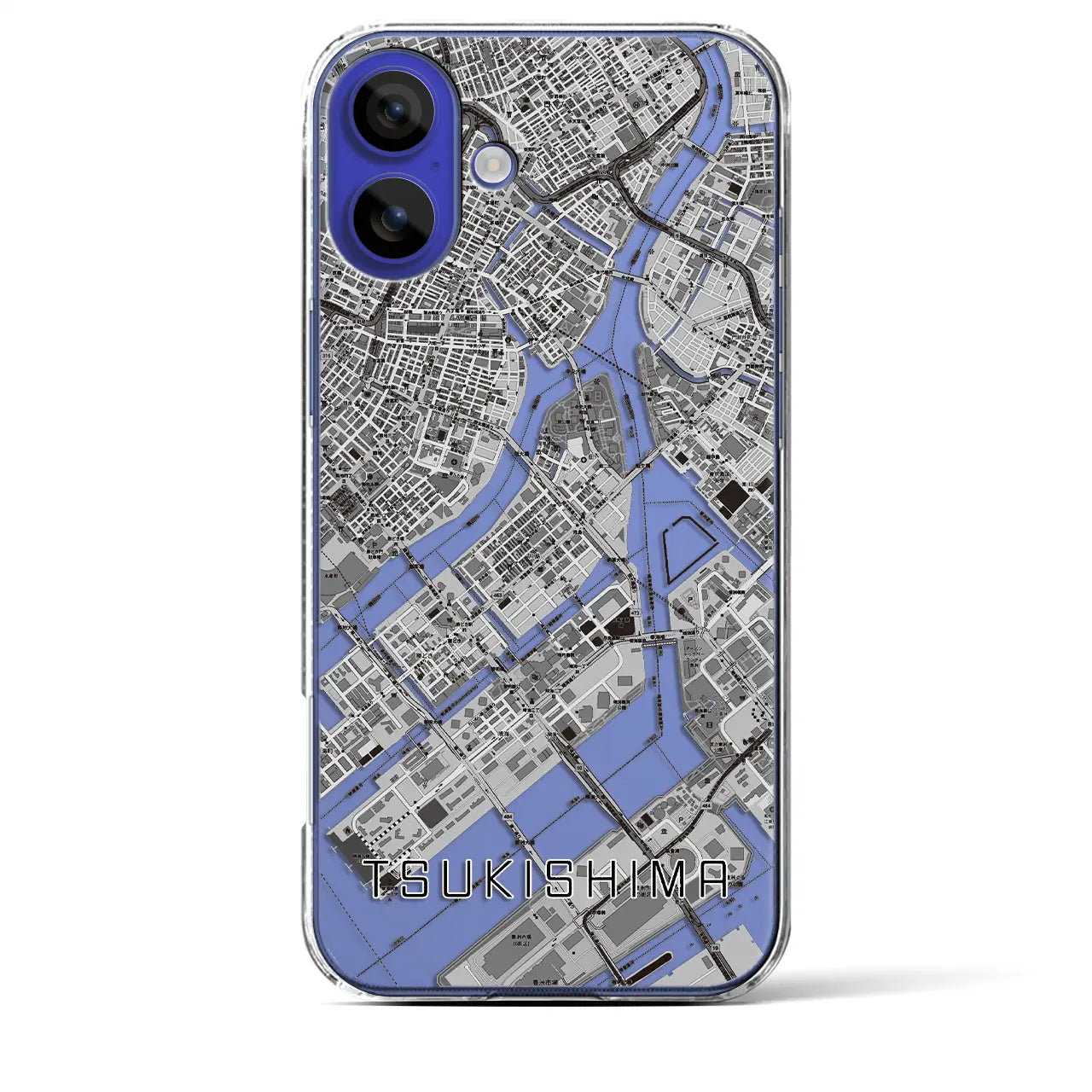 【月島(東京都)】地図柄iPhoneケース(クリアタイプ)