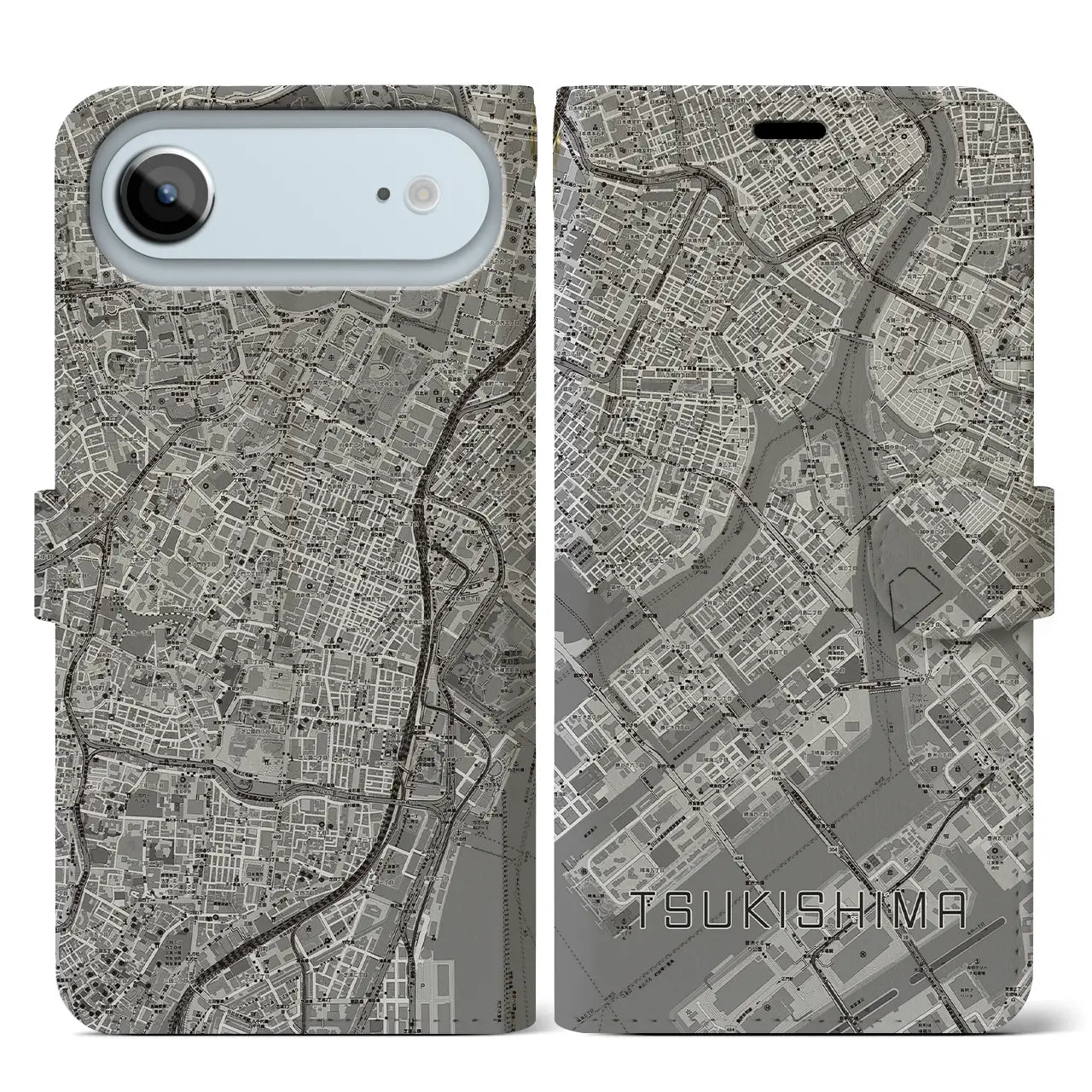 【月島(東京都)】地図柄iPhoneケース(手帳タイプ)