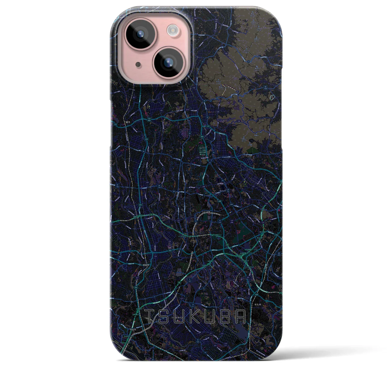 【つくば2(茨城県)】地図柄iPhoneケース(バックカバータイプ)