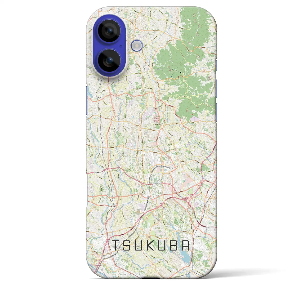 【つくば2(茨城県)】地図柄iPhoneケース(バックカバータイプ)ナチュラル・iPhone 16 Pro Max 用