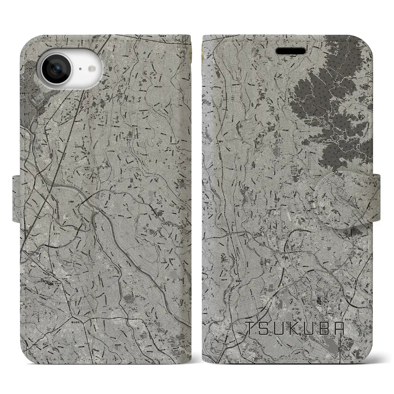 【つくば2(茨城県)】地図柄iPhoneケース(手帳タイプ)