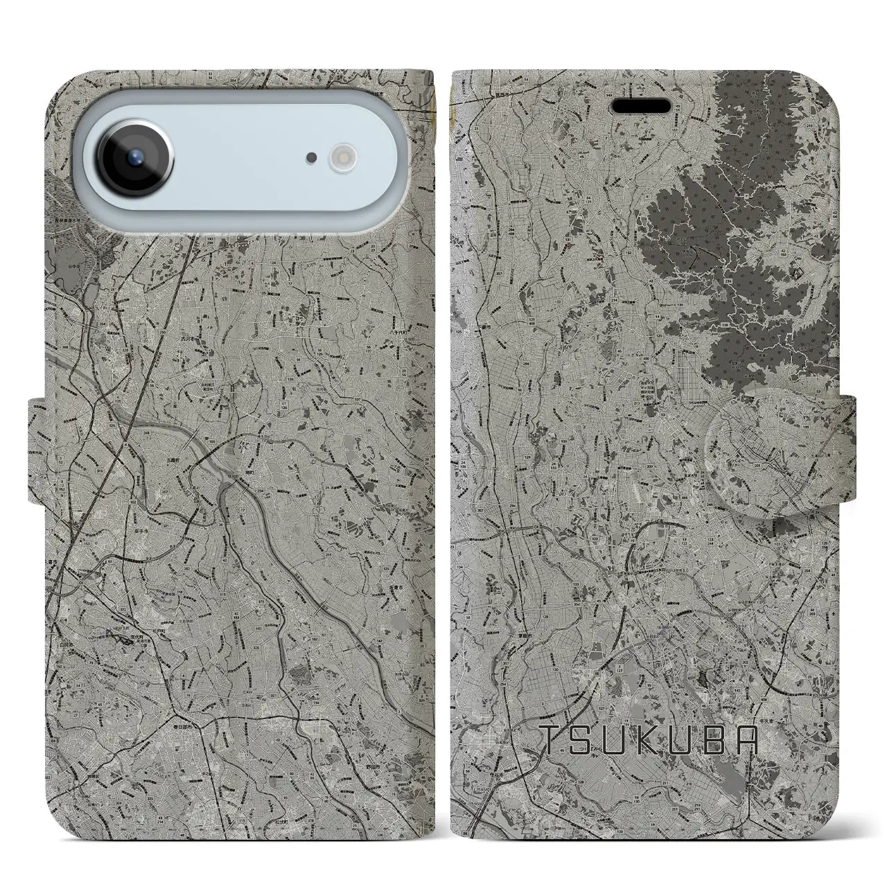 【つくば2(茨城県)】地図柄iPhoneケース(手帳タイプ)