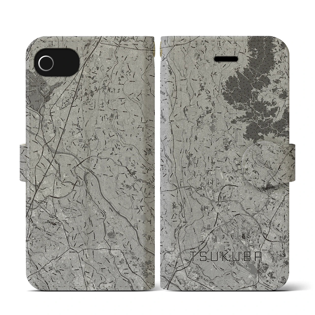 【つくば2(茨城県)】地図柄iPhoneケース(手帳タイプ)