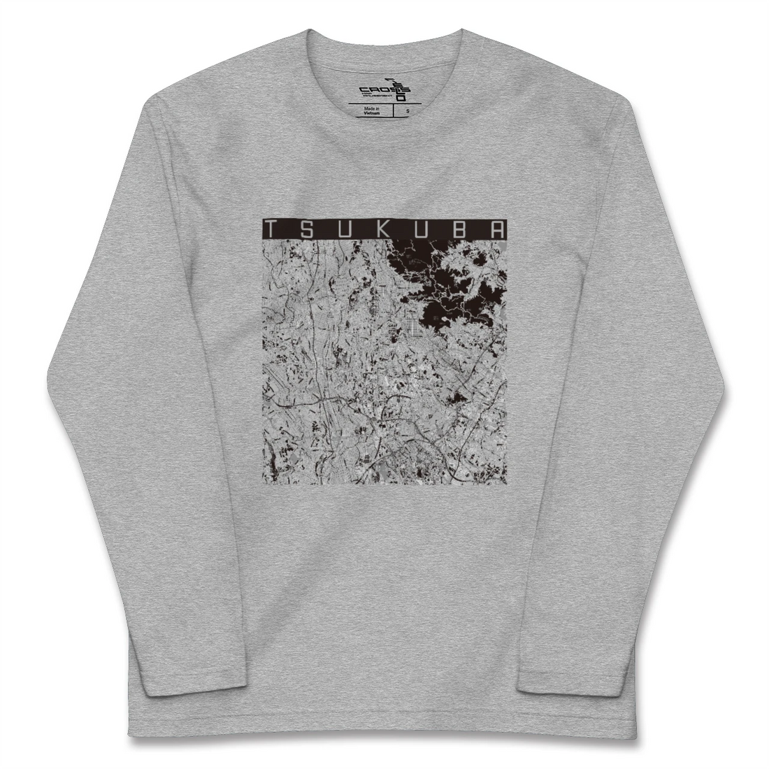 【つくば2(茨城県)】地図柄ロングスリーブTシャツ