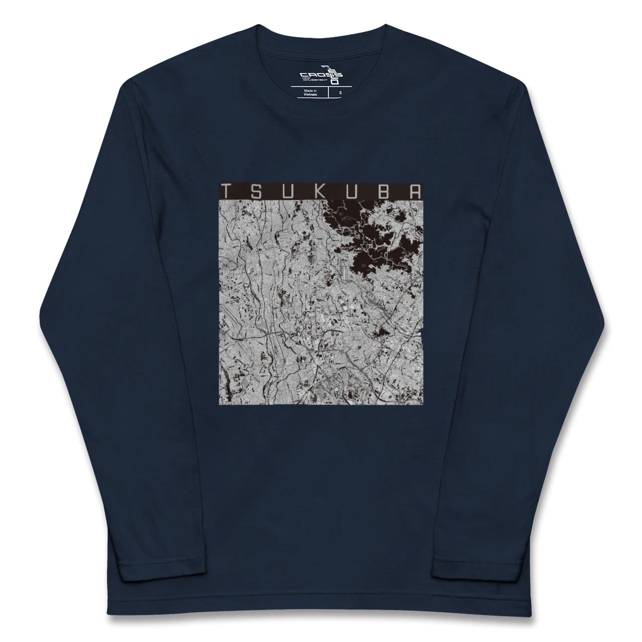 【つくば2(茨城県)】地図柄ロングスリーブTシャツ