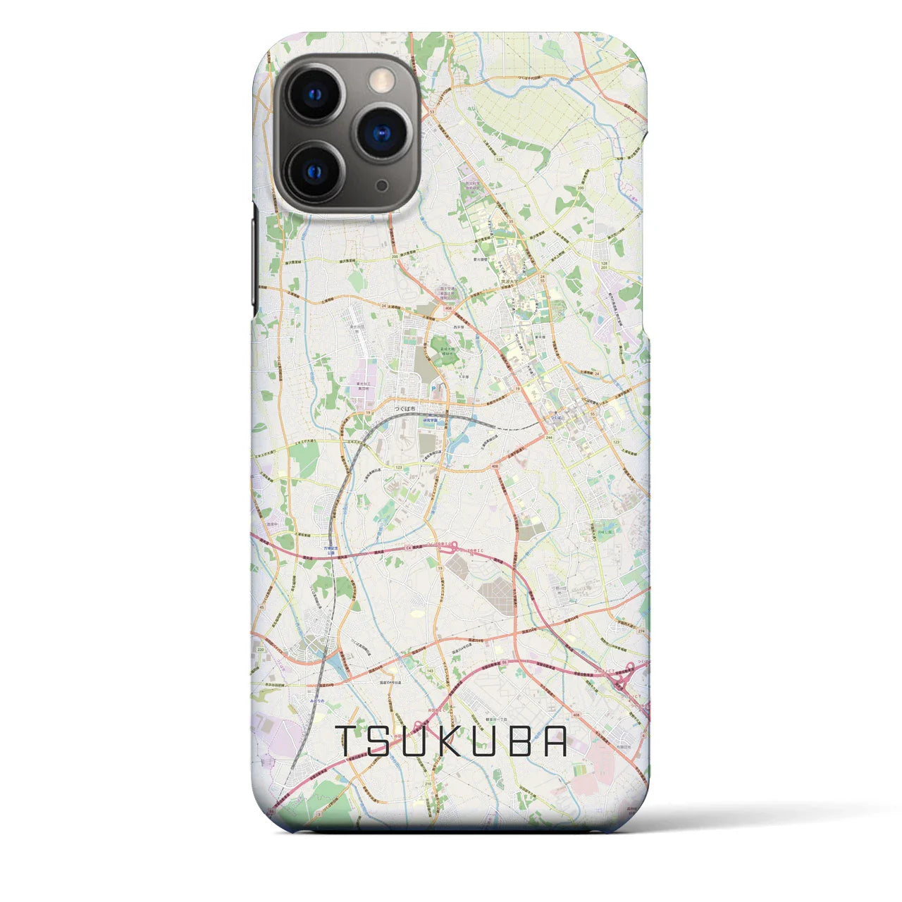 【つくば(茨城県)】地図柄iPhoneケース(バックカバータイプ)