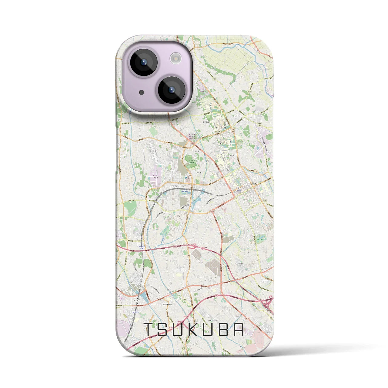 【つくば(茨城県)】地図柄iPhoneケース(バックカバータイプ)