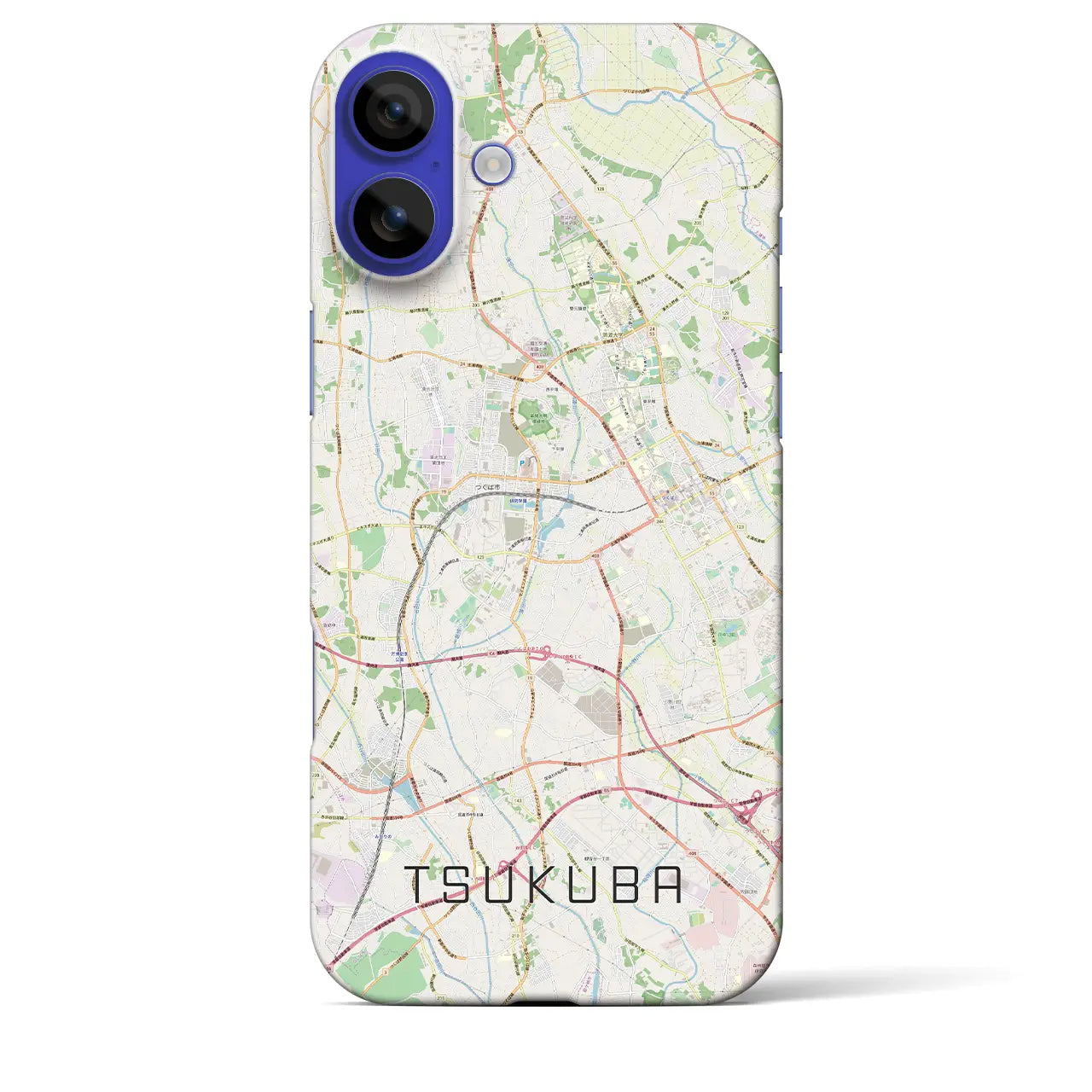 【つくば(茨城県)】地図柄iPhoneケース(バックカバータイプ)ナチュラル・iPhone 16 Pro Max 用
