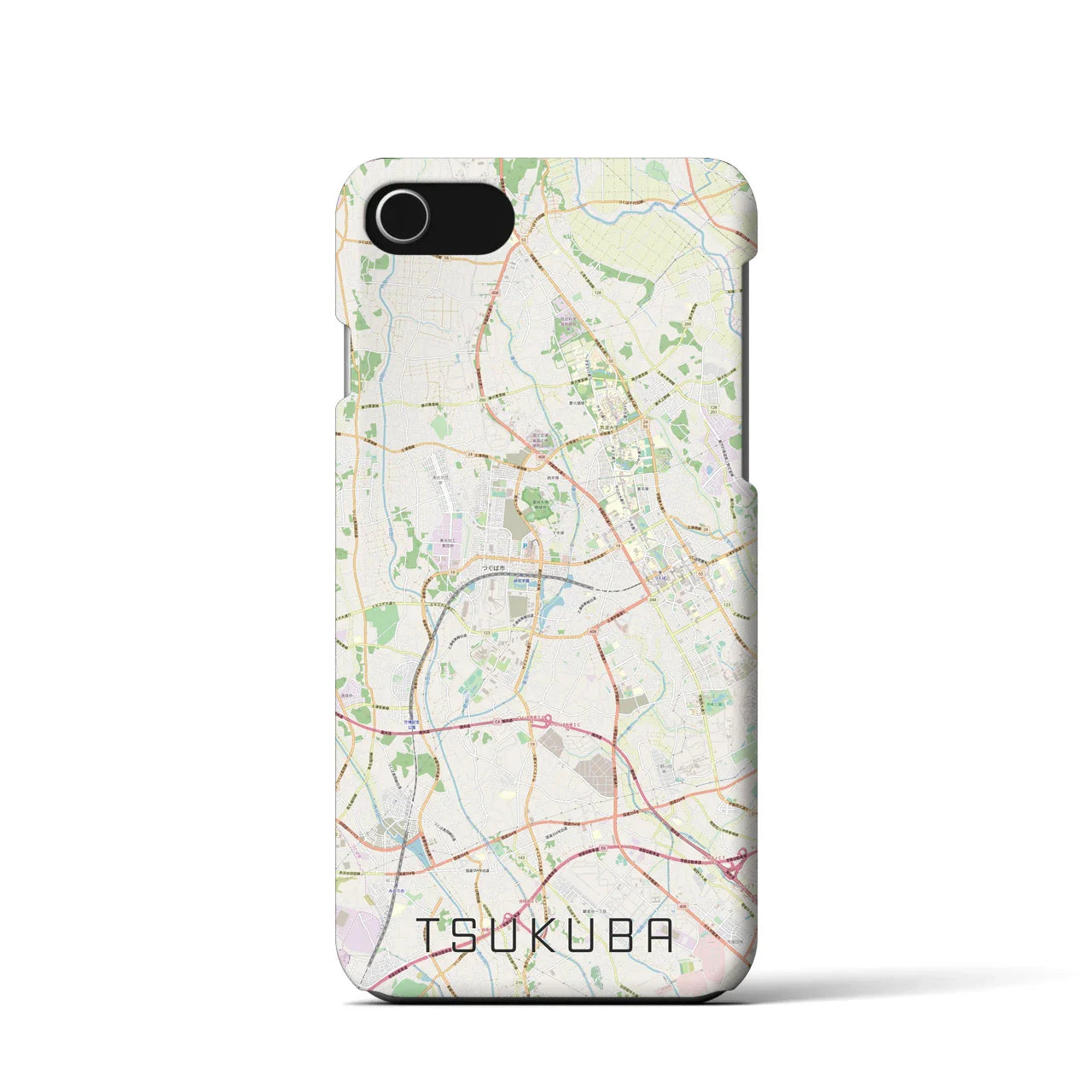 【つくば(茨城県)】地図柄iPhoneケース(バックカバータイプ)