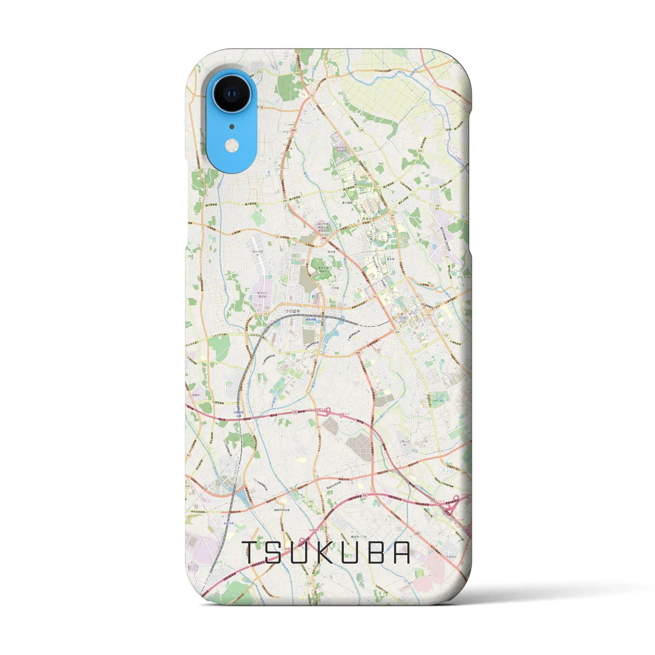 【つくば(茨城県)】地図柄iPhoneケース(バックカバータイプ)