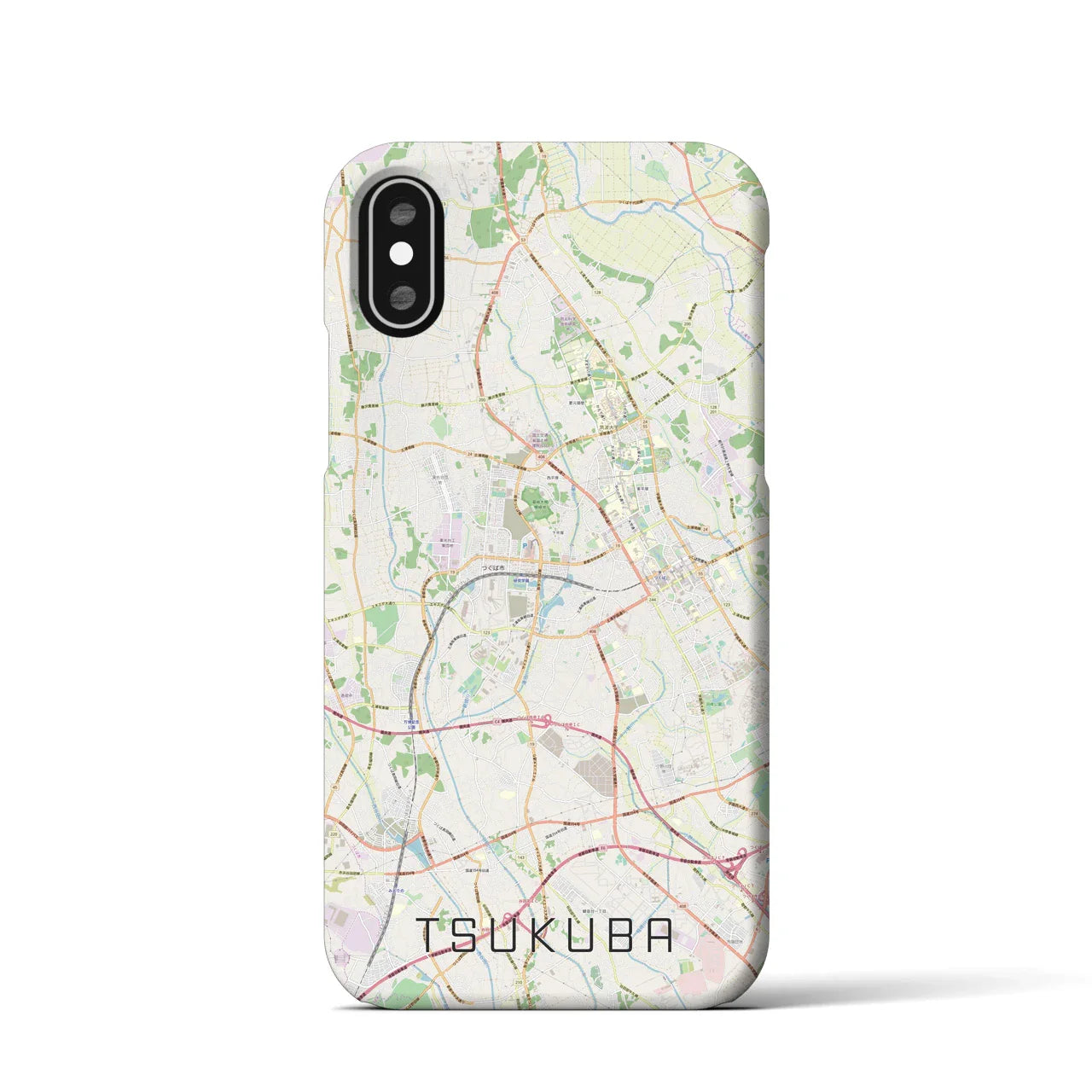 【つくば(茨城県)】地図柄iPhoneケース(バックカバータイプ)