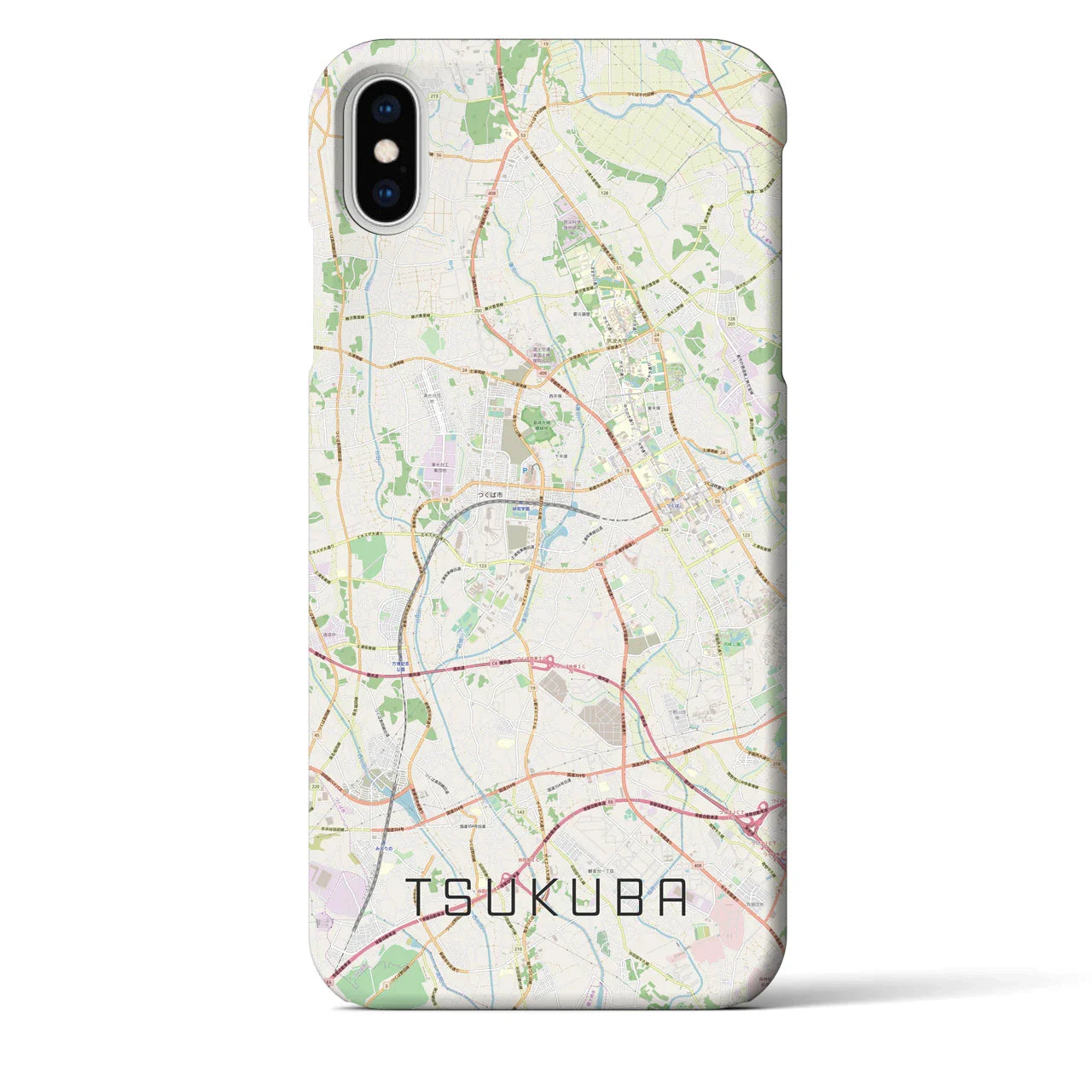 【つくば(茨城県)】地図柄iPhoneケース(バックカバータイプ)