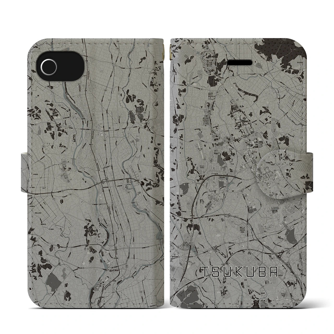 【つくば(茨城県)】地図柄iPhoneケース(手帳タイプ)