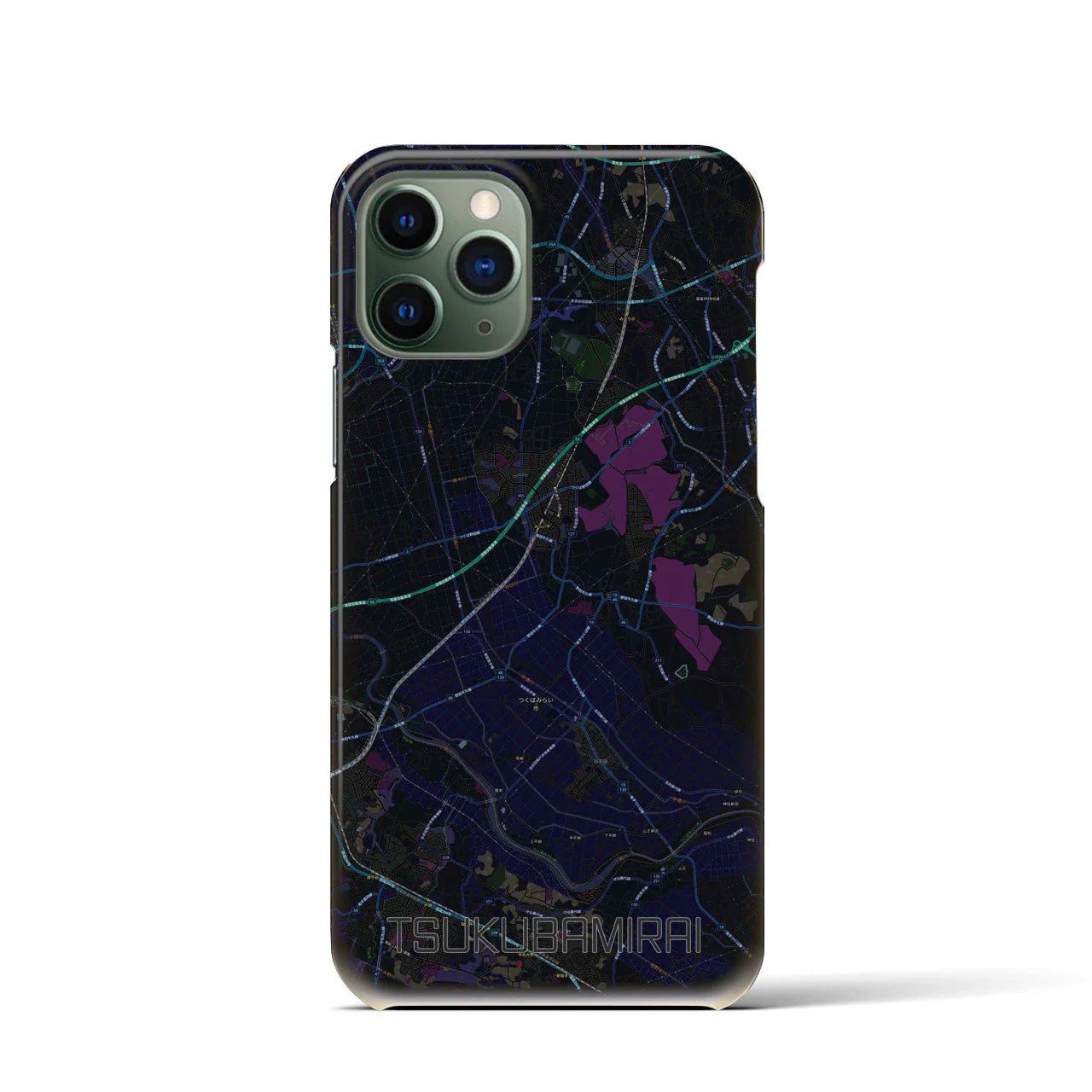 【つくばみらい(茨城県)】地図柄iPhoneケース(バックカバータイプ)
