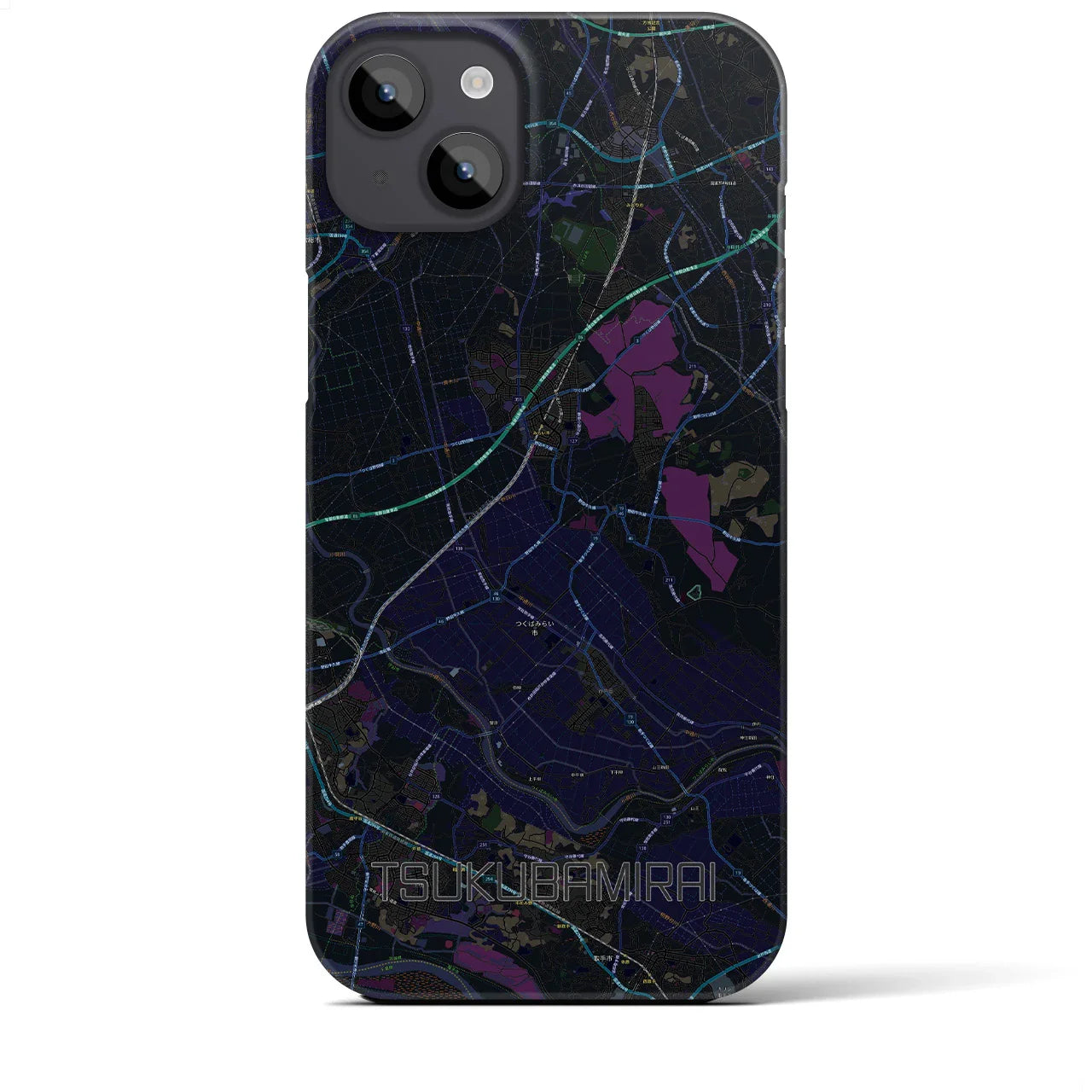【つくばみらい(茨城県)】地図柄iPhoneケース(バックカバータイプ)