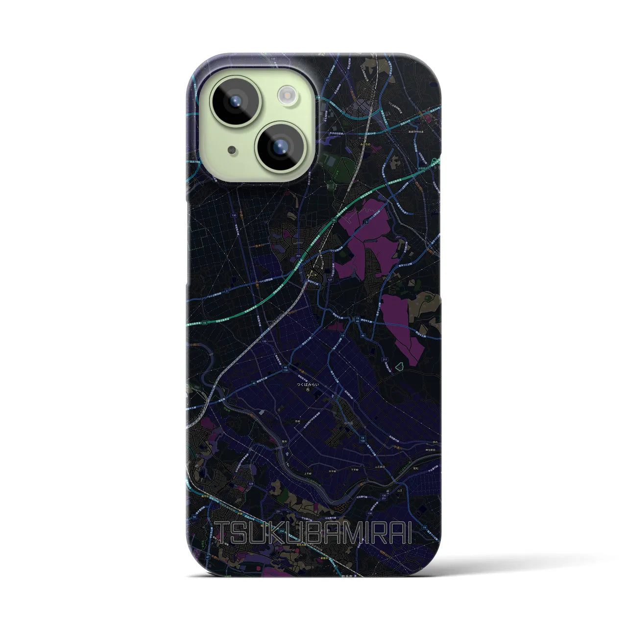 【つくばみらい(茨城県)】地図柄iPhoneケース(バックカバータイプ)