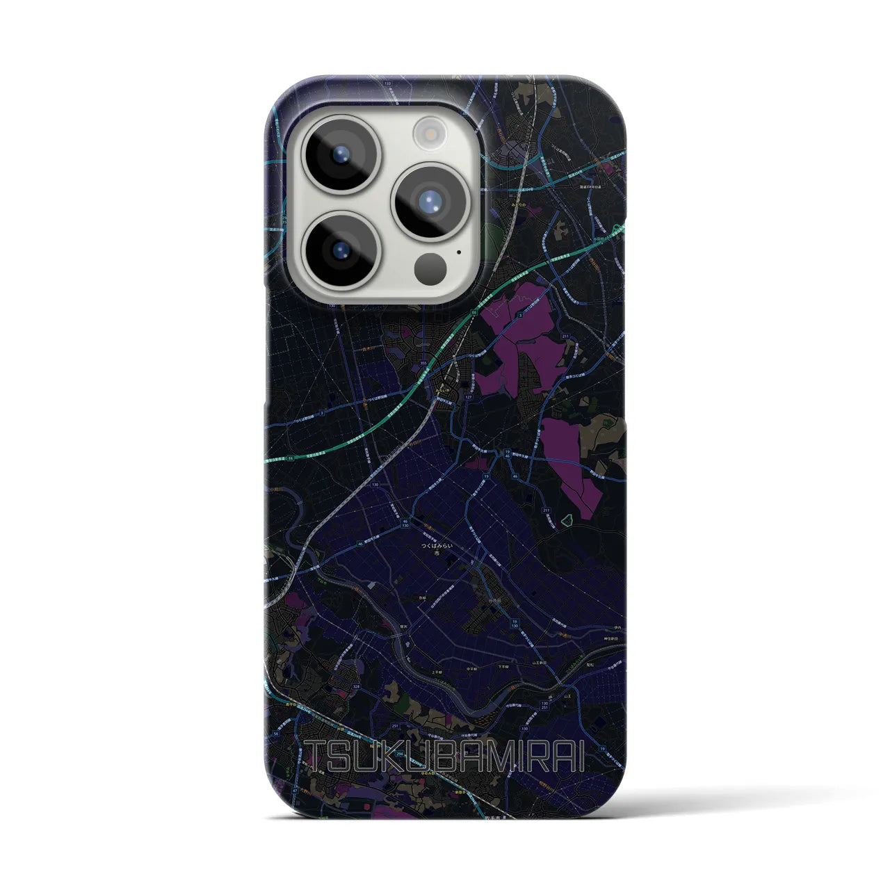 【つくばみらい(茨城県)】地図柄iPhoneケース(バックカバータイプ)
