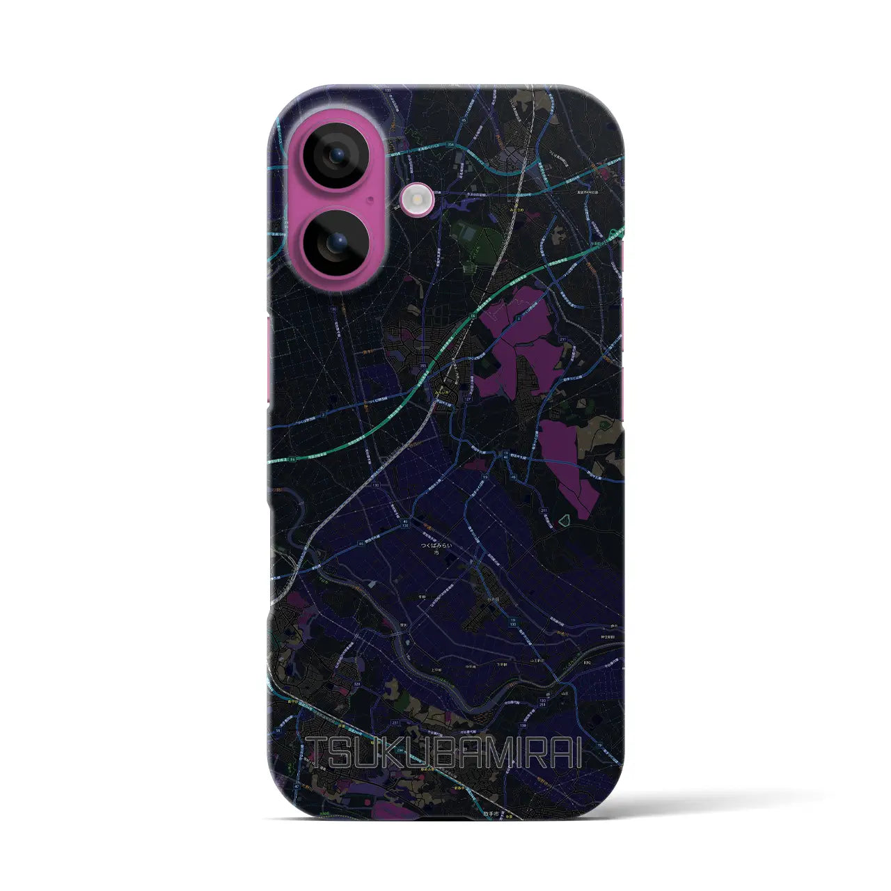 【つくばみらい(茨城県)】地図柄iPhoneケース(バックカバータイプ)
