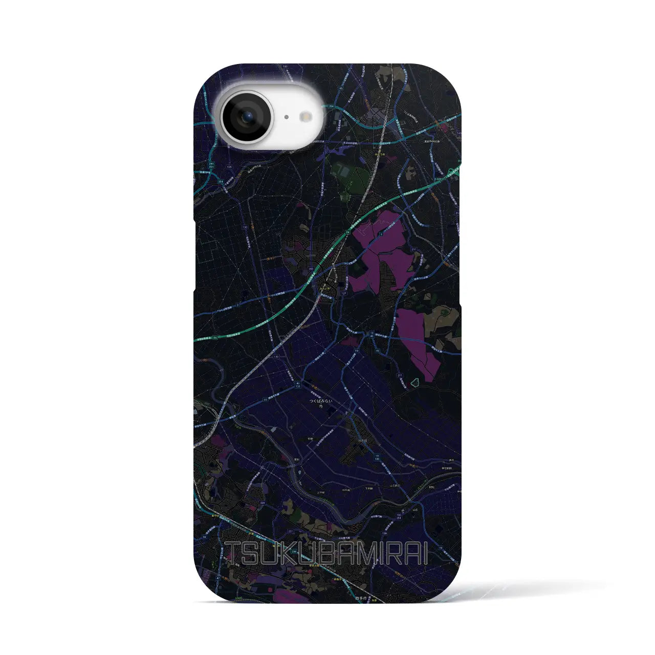 【つくばみらい(茨城県)】地図柄iPhoneケース(バックカバータイプ)