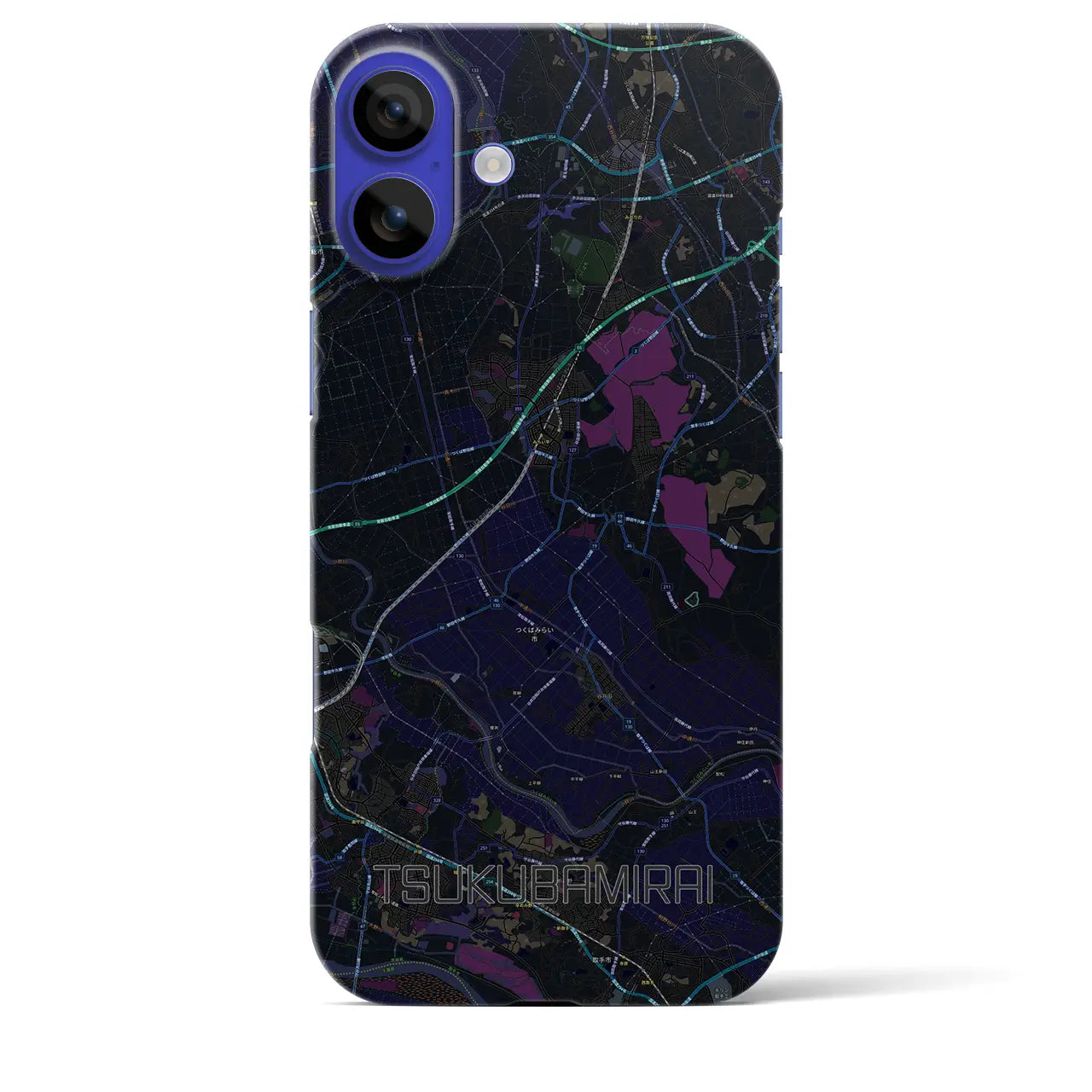 【つくばみらい(茨城県)】地図柄iPhoneケース(バックカバータイプ)