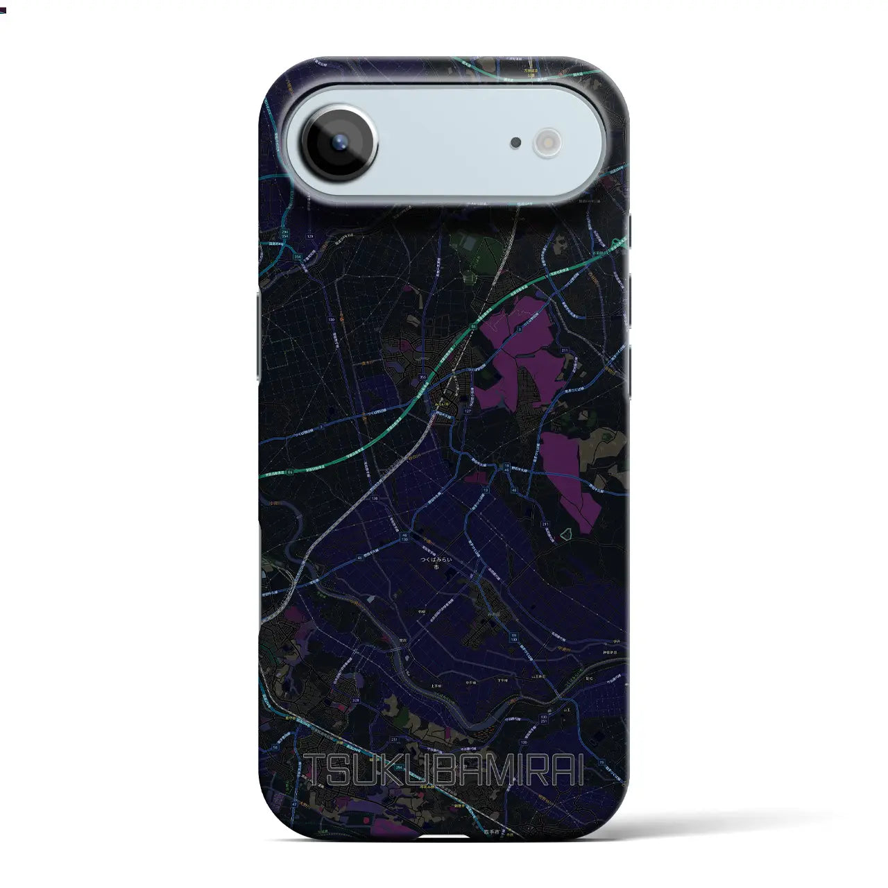 【つくばみらい(茨城県)】地図柄iPhoneケース(バックカバータイプ)