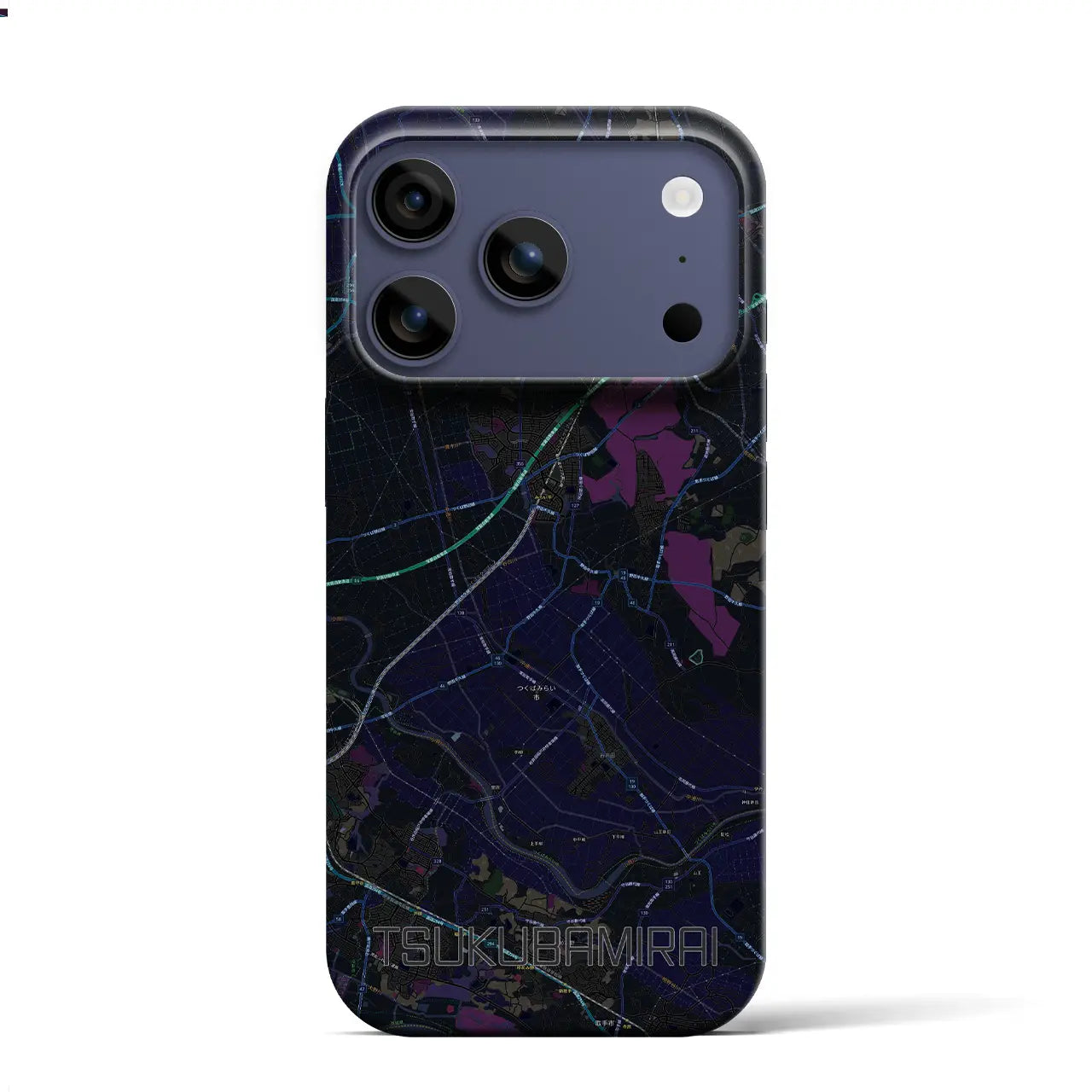 【つくばみらい(茨城県)】地図柄iPhoneケース(バックカバータイプ)