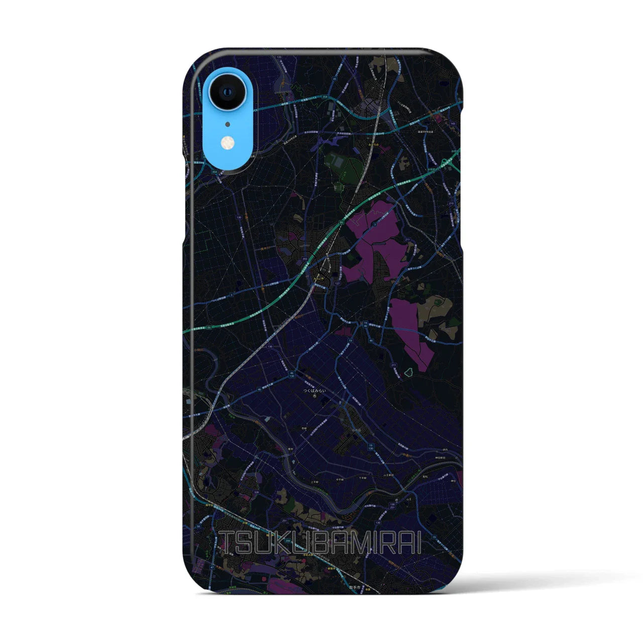 【つくばみらい(茨城県)】地図柄iPhoneケース(バックカバータイプ)