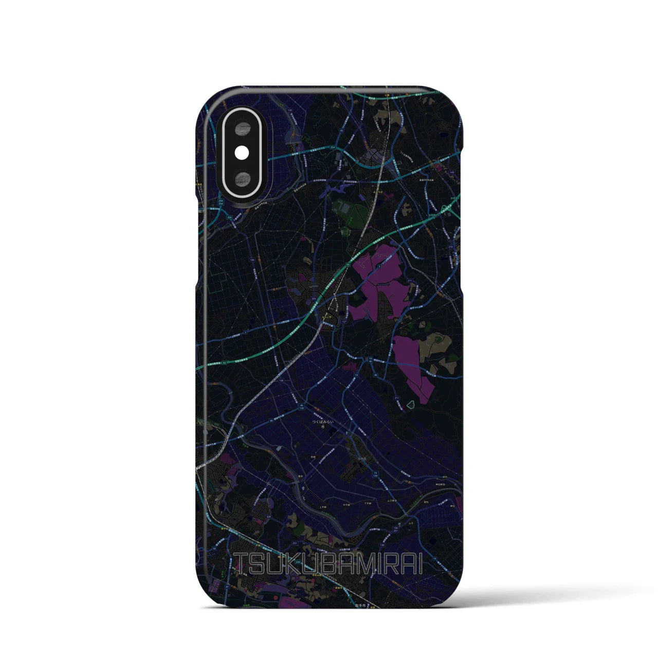 【つくばみらい(茨城県)】地図柄iPhoneケース(バックカバータイプ)