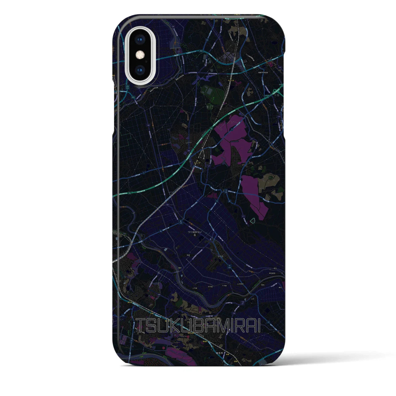 【つくばみらい(茨城県)】地図柄iPhoneケース(バックカバータイプ)