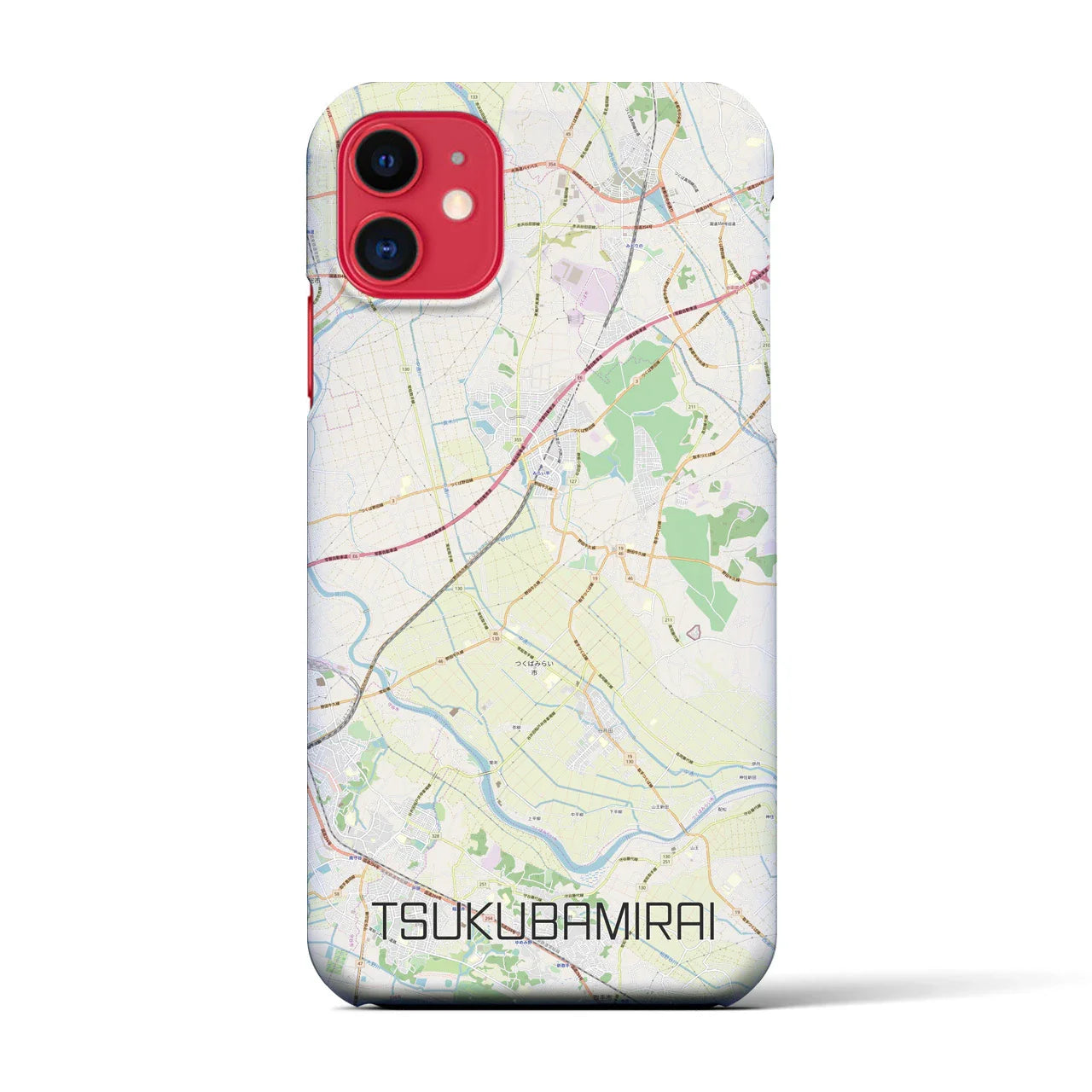 【つくばみらい(茨城県)】地図柄iPhoneケース(バックカバータイプ)