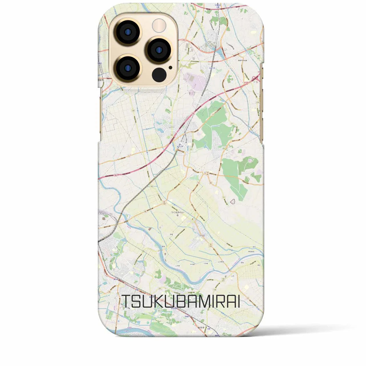 【つくばみらい(茨城県)】地図柄iPhoneケース(バックカバータイプ)