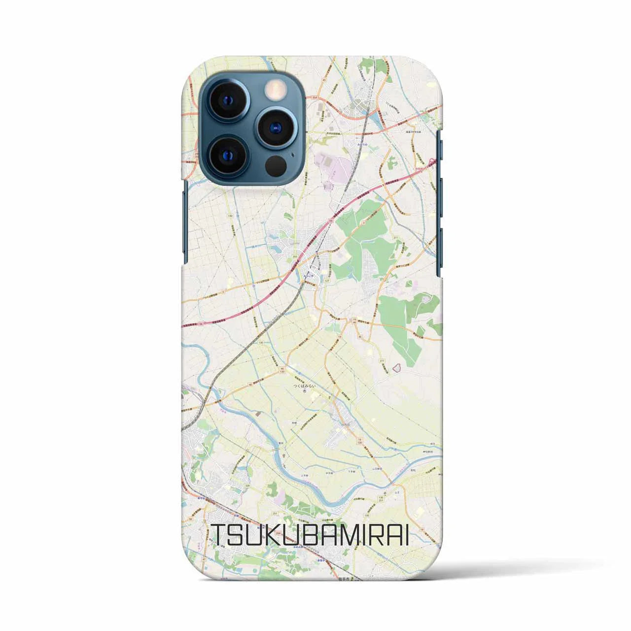 【つくばみらい(茨城県)】地図柄iPhoneケース(バックカバータイプ)