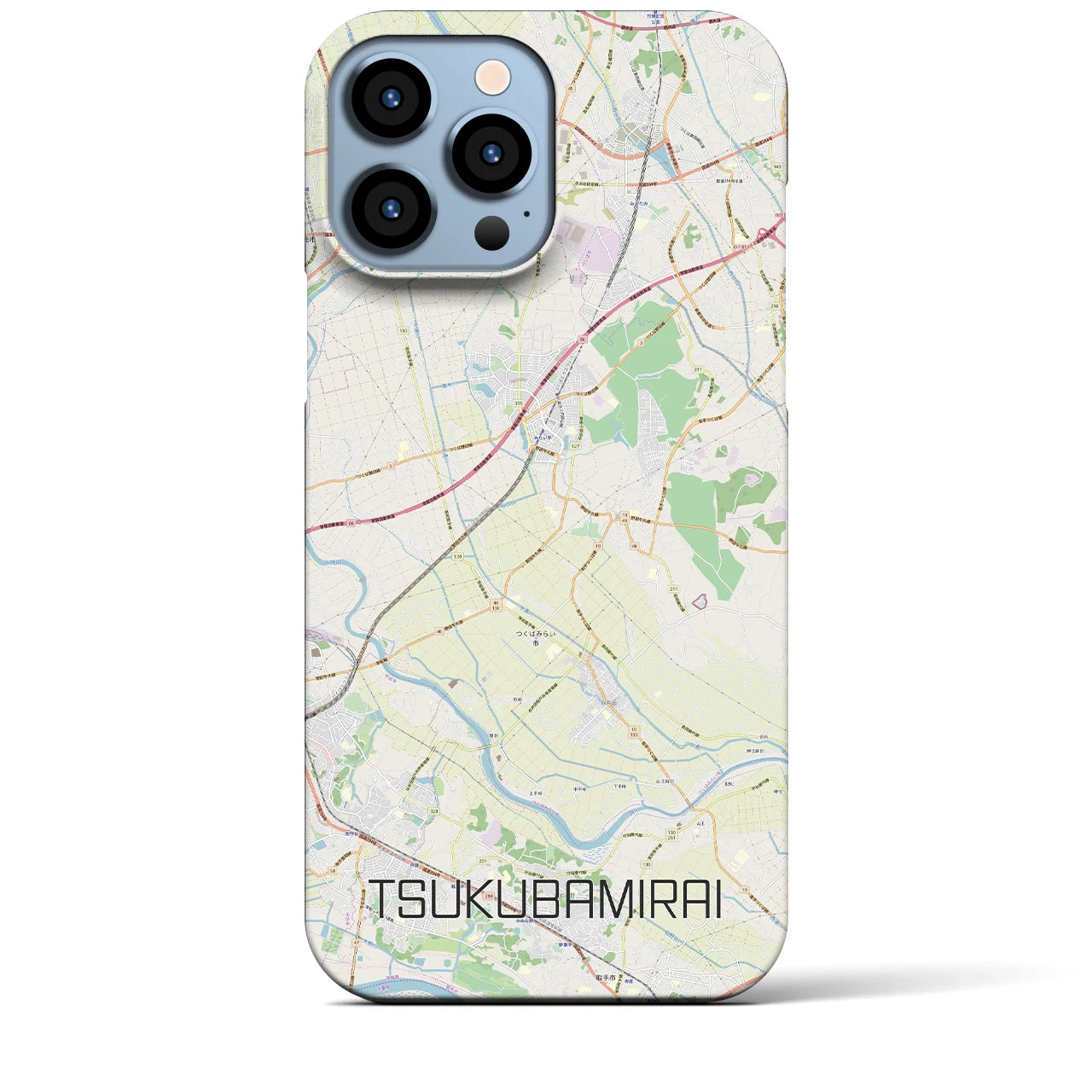 【つくばみらい(茨城県)】地図柄iPhoneケース(バックカバータイプ)