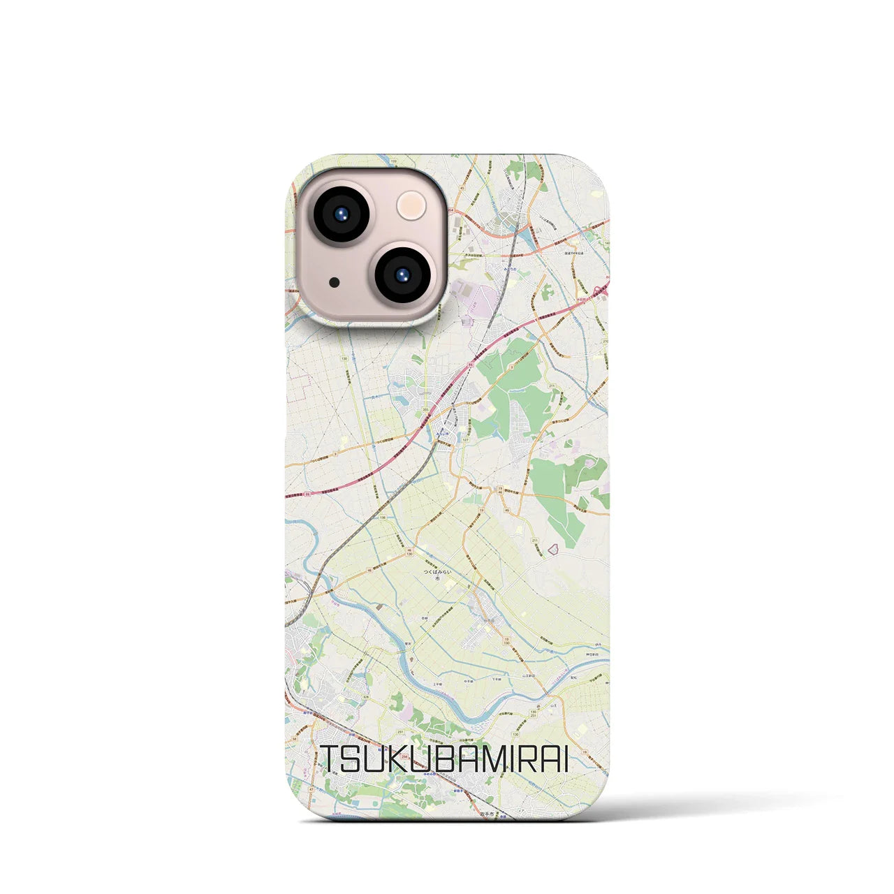 【つくばみらい(茨城県)】地図柄iPhoneケース(バックカバータイプ)