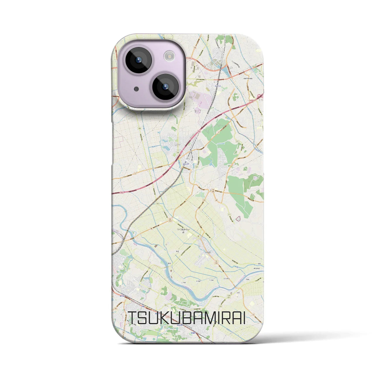 【つくばみらい(茨城県)】地図柄iPhoneケース(バックカバータイプ)