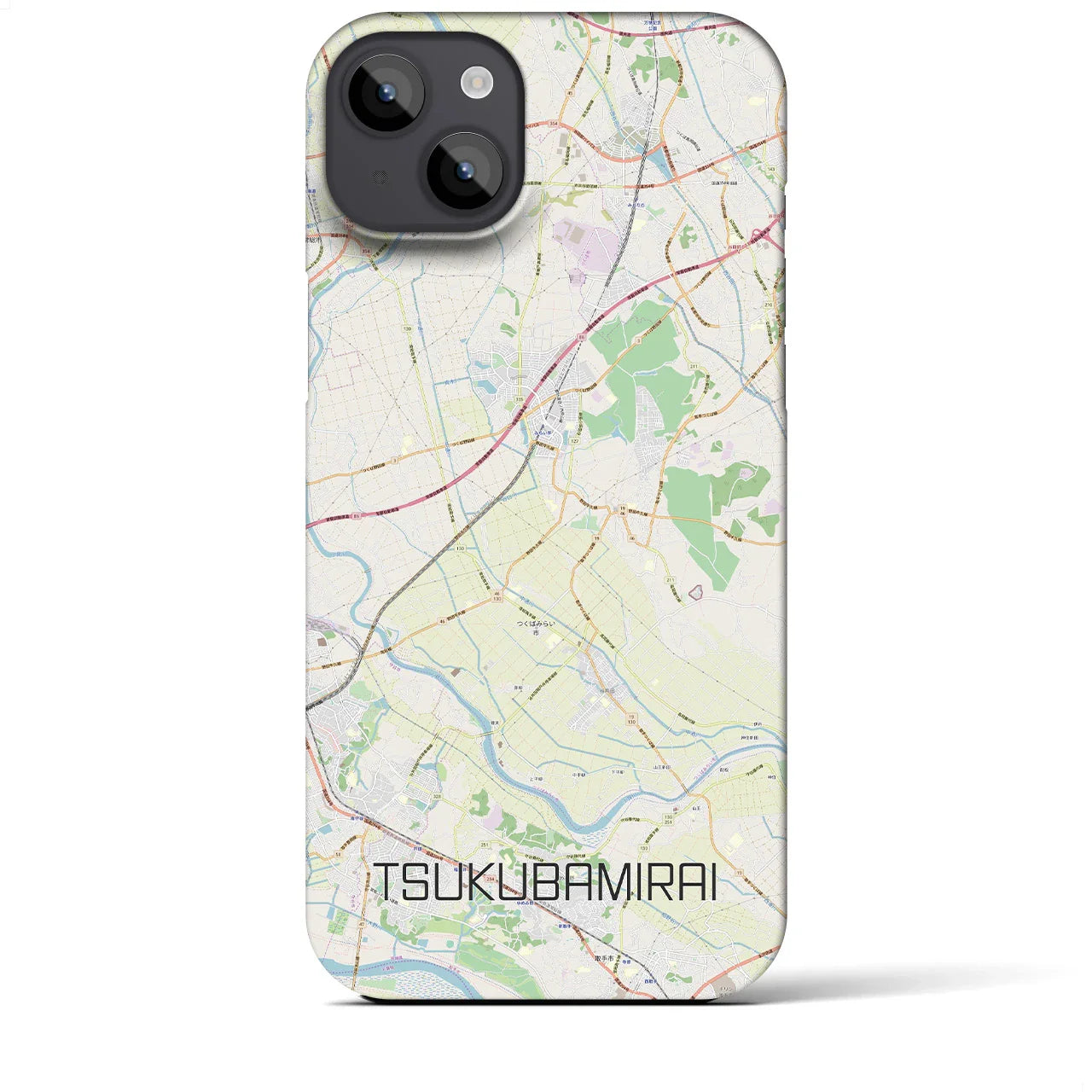 【つくばみらい(茨城県)】地図柄iPhoneケース(バックカバータイプ)
