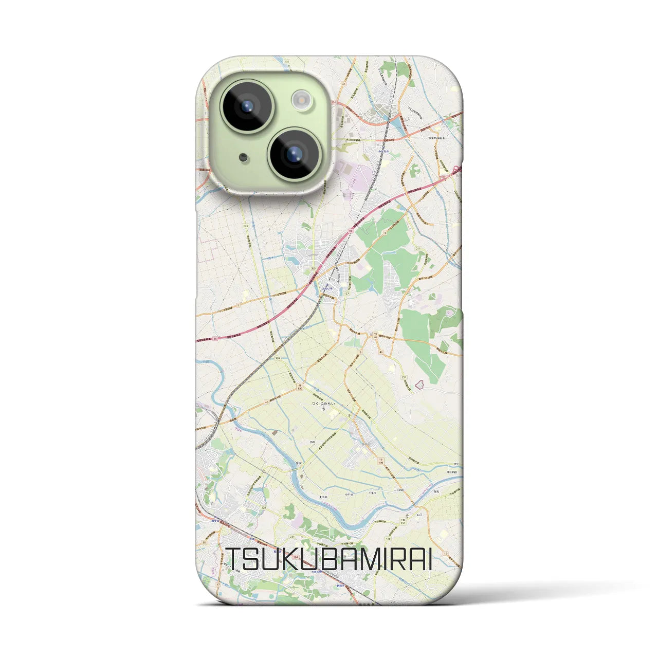 【つくばみらい(茨城県)】地図柄iPhoneケース(バックカバータイプ)